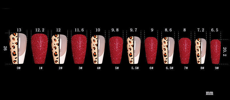 Red   Color Leopard Print Ballet False Nails null Red   Color Leopard Print Ballet False Nails Red   Color Leopard Print Ballet False Nails