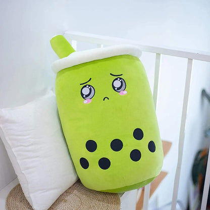 Cute Fruit Drink Plush Stuffed Soft Strawberry Milk Tea Plush Boba Tea Cup Toy Bubble Tea Pillow Cushion Kids Gift null