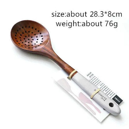 Colorful Kitchenware Wooden Spoons And Shovel null