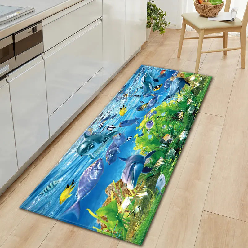 Home Floor Mat 3D Printed Kitchen Rug Door Mats Kitchen Carpets Anti-Slip Welcome Indoor Doormat Carpet for Living Room Washable null