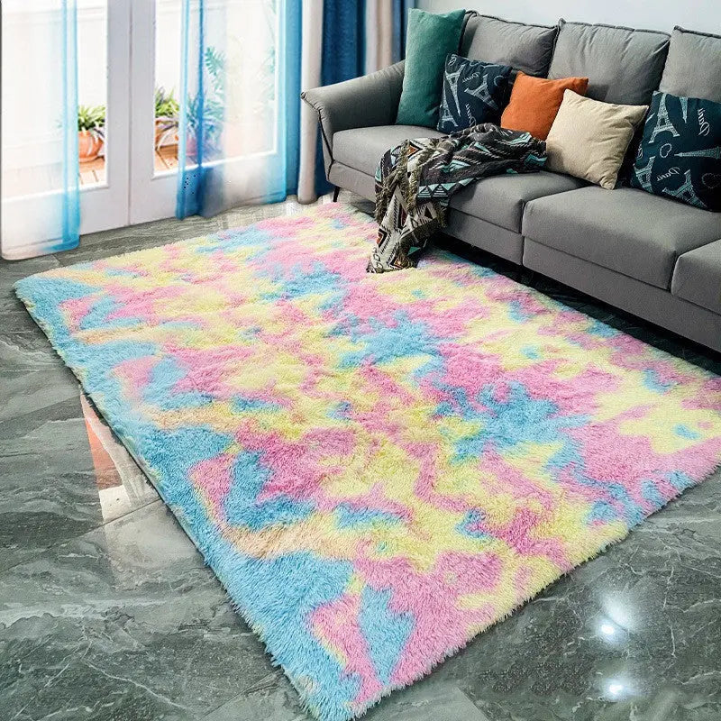 Tie-dyed Wool Carpets, Living Room Plain PV Pile Carpets null