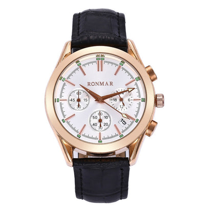 Six-pin quartz leather waterproof casual luminous watch null Six-pin quartz leather waterproof casual luminous watch