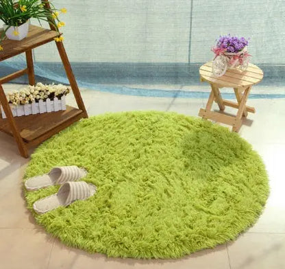 Fluffy Round Rug Carpets For Living Room Decor Faux Fur Carpet Kids Room Long Plush Rugs For Bedroom Shaggy Area Rug Modern Mat null