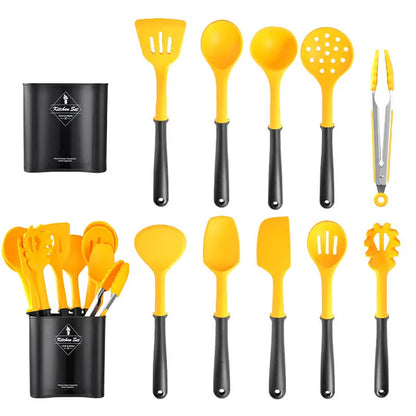 Black And Yellow Stitching Silicone Kitchenware Set null