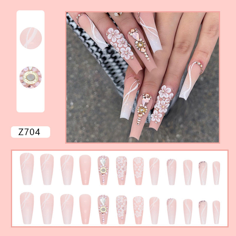 Long Ballet Gradient White Colorful Glitter Tender Girl Fake Nails Wearable null Long Ballet Gradient White Colorful Glitter Tender Girl Fake Nails Wearable Long Ballet Gradient White Colorful Glitter Tender Girl Fake Nails Wearable