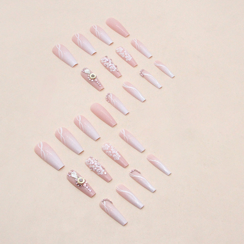 Long Ballet Gradient White Colorful Glitter Tender Girl Fake Nails Wearable null Long Ballet Gradient White Colorful Glitter Tender Girl Fake Nails Wearable Long Ballet Gradient White Colorful Glitter Tender Girl Fake Nails Wearable