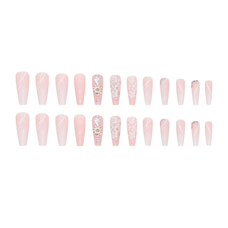 Long Ballet Gradient White Colorful Glitter Tender Girl Fake Nails Wearable null Long Ballet Gradient White Colorful Glitter Tender Girl Fake Nails Wearable Long Ballet Gradient White Colorful Glitter Tender Girl Fake Nails Wearable