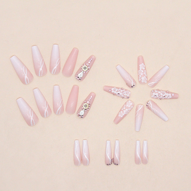 Long Ballet Gradient White Colorful Glitter Tender Girl Fake Nails Wearable null Long Ballet Gradient White Colorful Glitter Tender Girl Fake Nails Wearable Long Ballet Gradient White Colorful Glitter Tender Girl Fake Nails Wearable