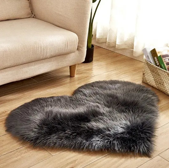 Plush Heart Shaped Carpet Non-Slip Mat Fluffy Rug Floor Mat Blanket Sofa Cushion Foot Pad Carpets For Living Room Home Decor null