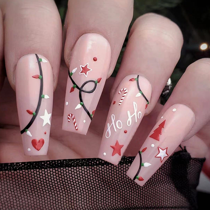 Christmas Simple Pure Desire Mid-length Ballet Fake Nails null Christmas Simple Pure Desire Mid-length Ballet Fake Nails Christmas Simple Pure Desire Mid-length Ballet Fake Nails