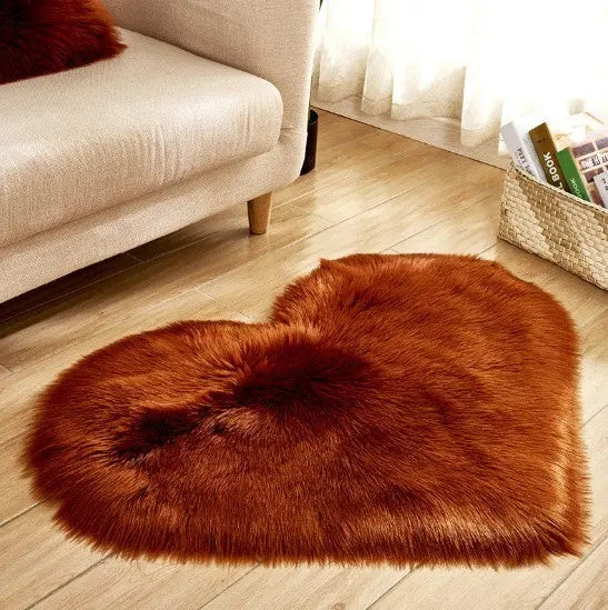 Plush Heart Shaped Carpet Non-Slip Mat Fluffy Rug Floor Mat Blanket Sofa Cushion Foot Pad Carpets For Living Room Home Decor null