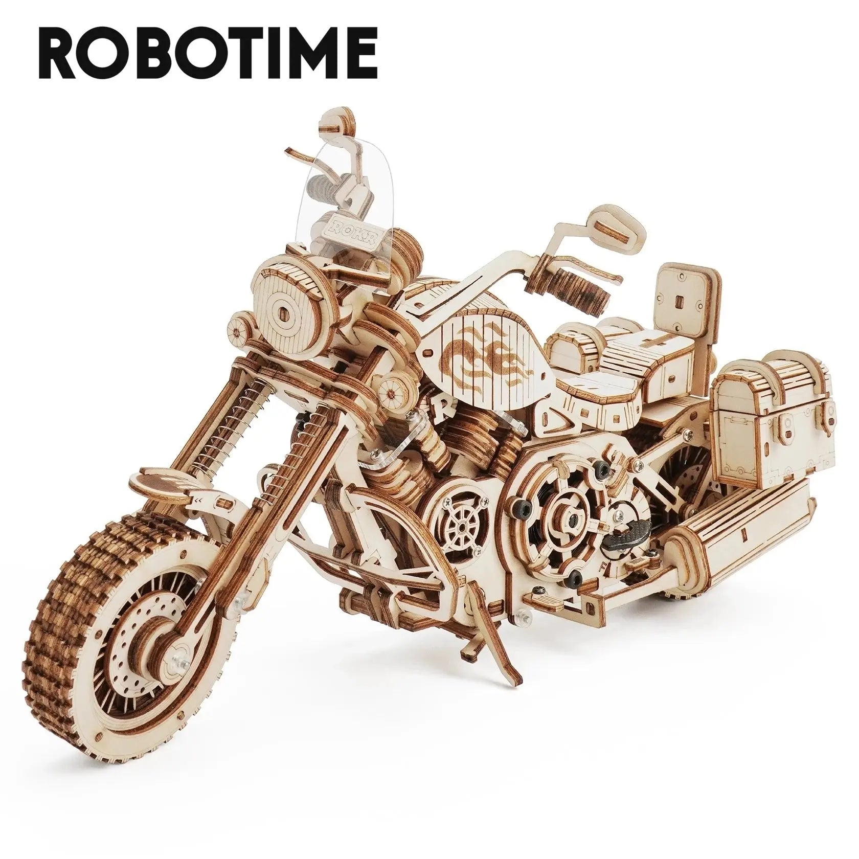 Robotime Rokr Cruiser Motorcycle DIY Wooden Model 420 Pcs Building Block Kits Funny Toys Gifts For Children Adults Dropshipping null