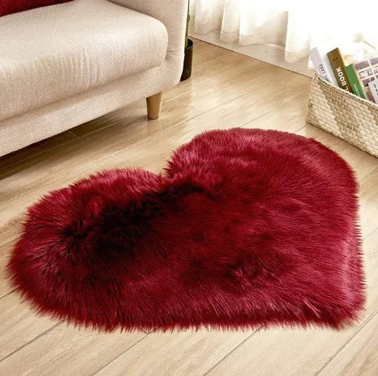 Plush Heart Shaped Carpet Non-Slip Mat Fluffy Rug Floor Mat Blanket Sofa Cushion Foot Pad Carpets For Living Room Home Decor null