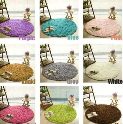 Fluffy Round Rug Carpets For Living Room Decor Faux Fur Carpet Kids Room Long Plush Rugs For Bedroom Shaggy Area Rug Modern Mat null