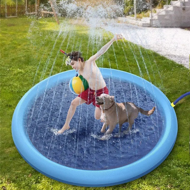 Non-Slip Splash Pad For Kids And Pet Dog Pool Summer Outdoor Water Toys Fun Backyard Fountain Play Mat null