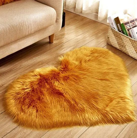 Plush Heart Shaped Carpet Non-Slip Mat Fluffy Rug Floor Mat Blanket Sofa Cushion Foot Pad Carpets For Living Room Home Decor null