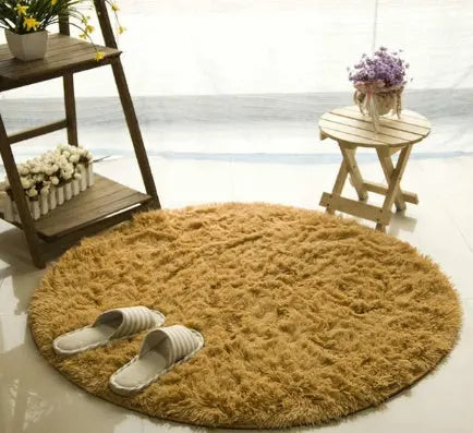 Fluffy Round Rug Carpets For Living Room Decor Faux Fur Carpet Kids Room Long Plush Rugs For Bedroom Shaggy Area Rug Modern Mat null