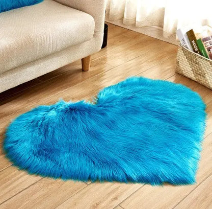 Plush Heart Shaped Carpet Non-Slip Mat Fluffy Rug Floor Mat Blanket Sofa Cushion Foot Pad Carpets For Living Room Home Decor null