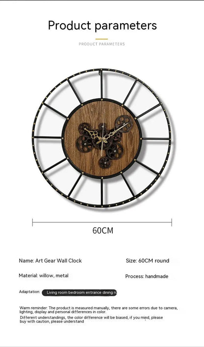 American Retro Decoration Creative Mechanical Style Decorative Clocks null