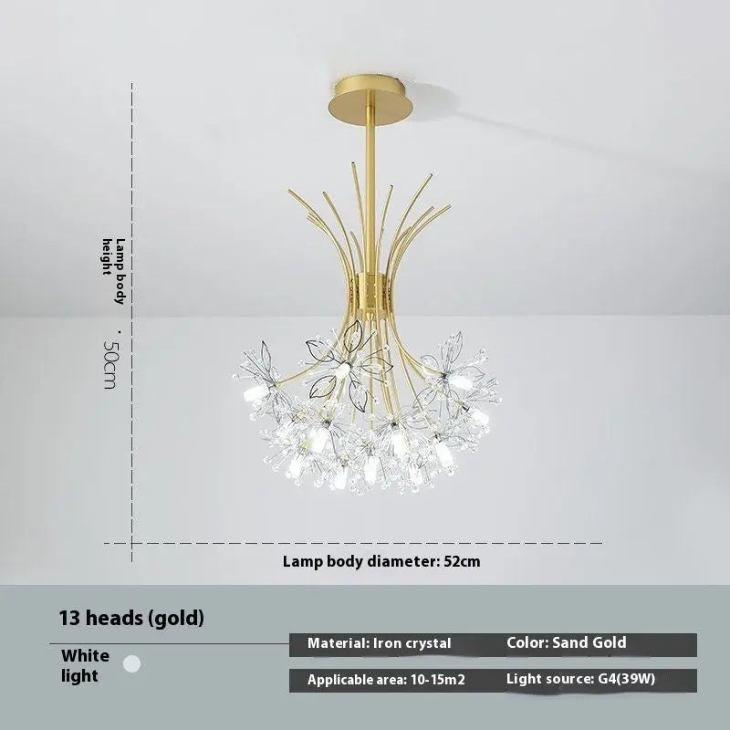 Simple Dandelion Crystal Chandelier Bedroom Lamps null