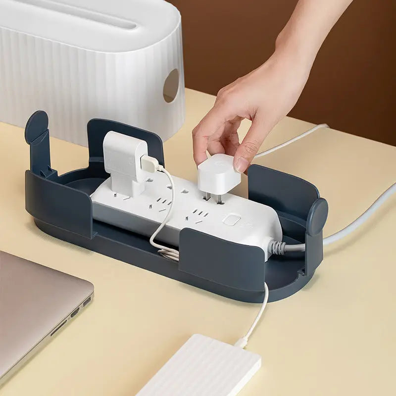 Power Strip Wire Case Cable Storage Box Anti Dust Charger Socket Organizer Network Line Storage Bin Charger Wire Management null