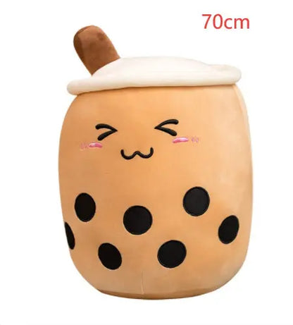 Cute Fruit Drink Plush Stuffed Soft Strawberry Milk Tea Plush Boba Tea Cup Toy Bubble Tea Pillow Cushion Kids Gift null