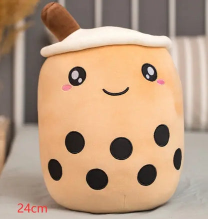 Cute Fruit Drink Plush Stuffed Soft Strawberry Milk Tea Plush Boba Tea Cup Toy Bubble Tea Pillow Cushion Kids Gift null