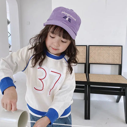 Children"s clothing wholesale autumn new children"s Round Neck Sweater Girl Baby 37 letter color matching Korean boys" sweater null