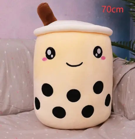 Cute Fruit Drink Plush Stuffed Soft Strawberry Milk Tea Plush Boba Tea Cup Toy Bubble Tea Pillow Cushion Kids Gift null