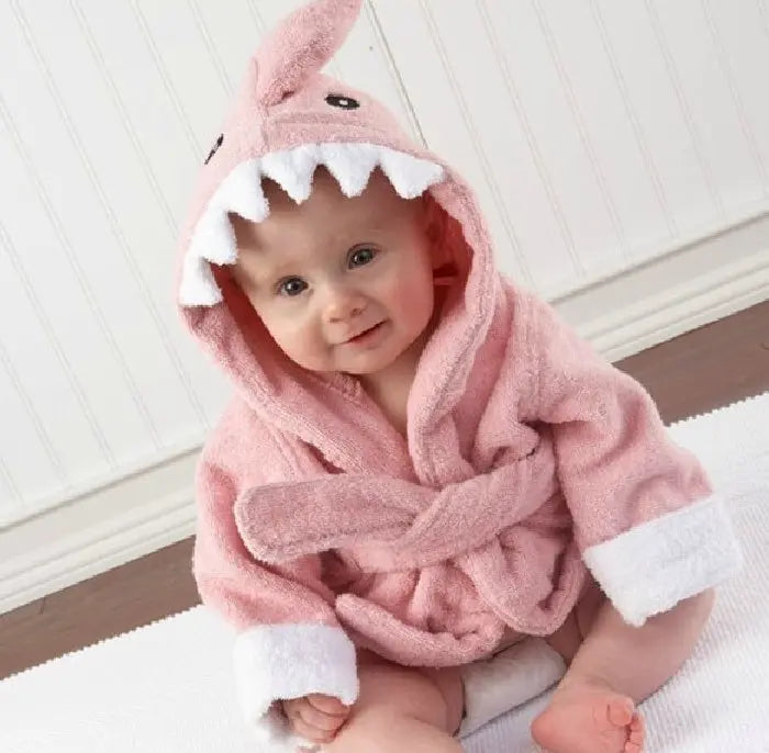 Cartoon Cute Animal Modeling Baby Bath Towels Baby Bathrobes Cotton Children's Bathrobes Baby Hooded null