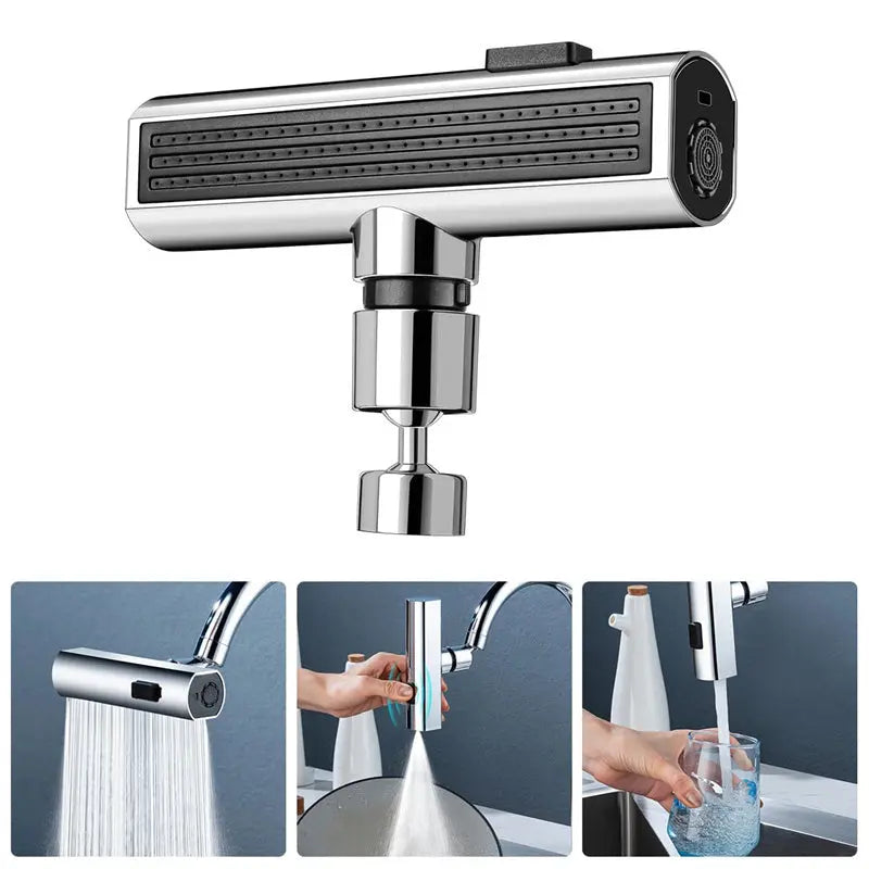 Kitchen Faucet Waterfall Outlet Splash Proof Universal Rotating Bubbler Multifunctional Water Nozzle Extension Kitchen Gadgets null