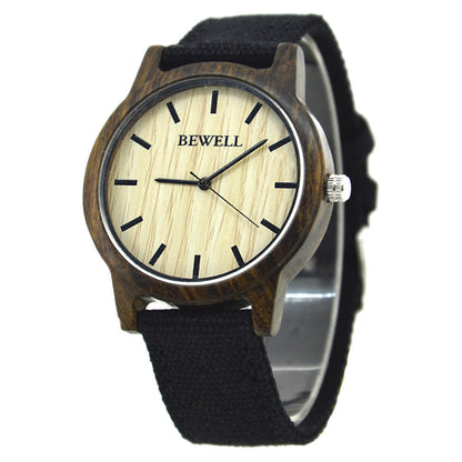 Simple canvas strap wooden watch null Simple canvas strap wooden watch