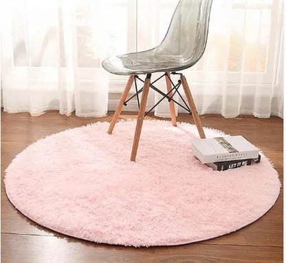 Fluffy Round Rug Carpets For Living Room Decor Faux Fur Carpet Kids Room Long Plush Rugs For Bedroom Shaggy Area Rug Modern Mat null