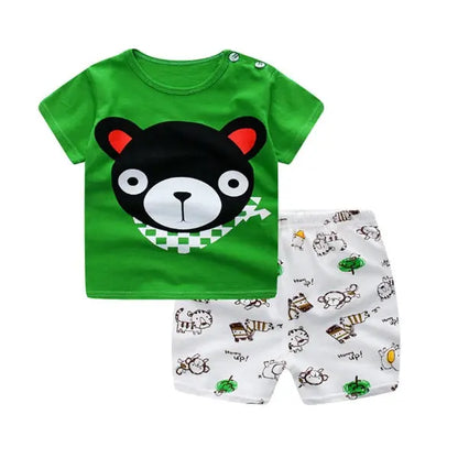 Cartoon Clothing Baby Boy Summer Clothes T-shirt Baby Girl Casual Clothing Sets null