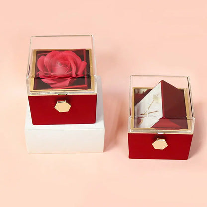 Rotating Soap Flower Rose Gift Box Creative Rotating Rose Jewelry Packaging Box Valentine's Day Gift For Women null