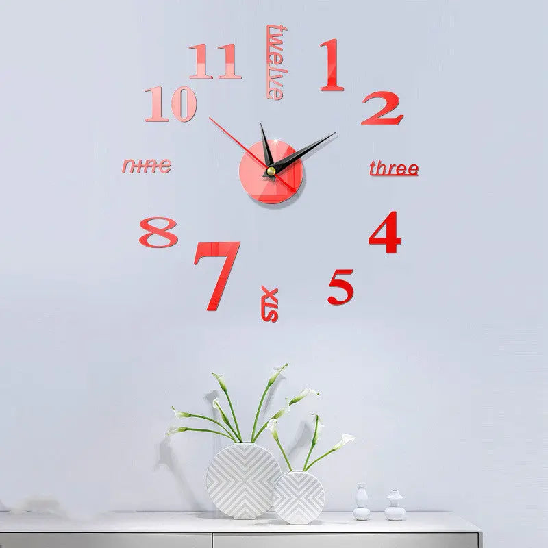 3D Decorative Clock Acrylic Digital Mirror Hanging Clocks null