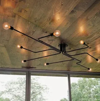 American loft retro industrial style creative ceiling lamp bar wrought iron spider gecko ceiling decorative lighting null