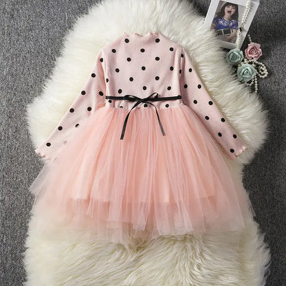 Baby Girls Spring Winter Long Sleeve Tutu Lace Dresses Infantil Newborn 1st Birthday Party Clothes Christening Gown Casual Wear null