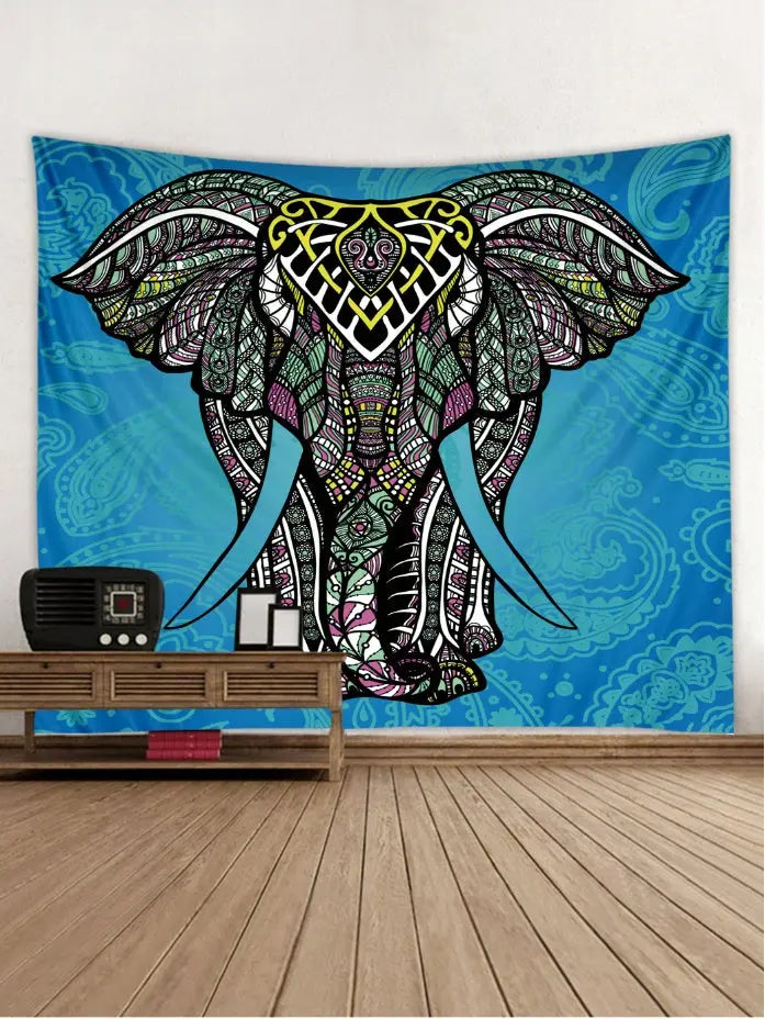 Colorful Elephant Tapestry null