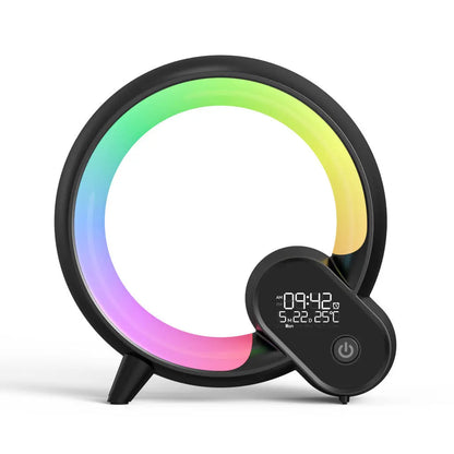 Creative Q Light Analog Sunrise Digital Display Alarm Clock Bluetooth Audio Intelligent Wake-up Q Colorful Atmosphere Light null