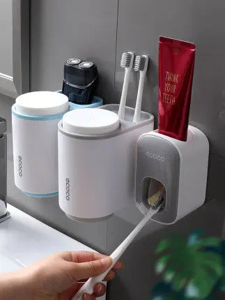 Wall Mounted Automatic Toothpaste Holder Bathroom Accessories Set Dispenser null