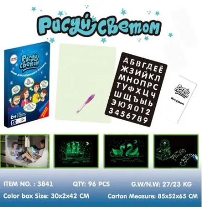 Educational Toy Drawing Pad 3D Magic 8 Light Effects Puzzle Board Sketchpad null