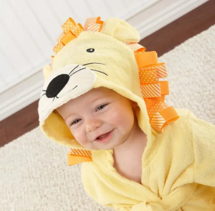 Cartoon Cute Animal Modeling Baby Bath Towels Baby Bathrobes Cotton Children's Bathrobes Baby Hooded null