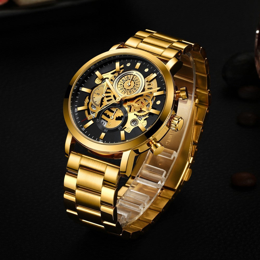 Men's Multi-functional Calendar Watch Hollowed Out null Men's Multi-functional Calendar Watch Hollowed Out