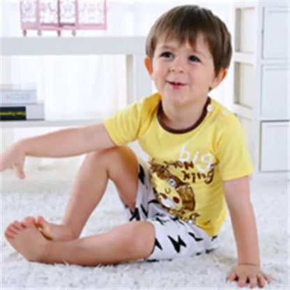 Cartoon Clothing Baby Boy Summer Clothes T-shirt Baby Girl Casual Clothing Sets null