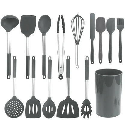 Stainless Steel Silicone Handle Kitchenware Set null