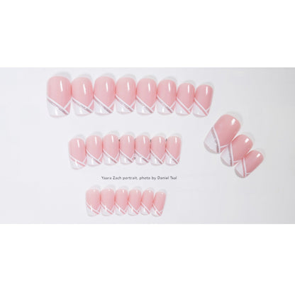 Oblique French Simple Wearing Manicure Finished Fake Nails null Oblique French Simple Wearing Manicure Finished Fake Nails Oblique French Simple Wearing Manicure Finished Fake Nails