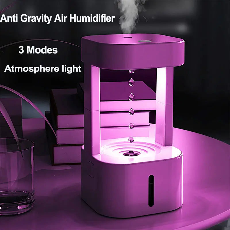 Creative Anti-gravity Water Drop Humidifier Air Conditioning Mist Spray Household Quiet Bedroom Office With 580ML Water Tank null