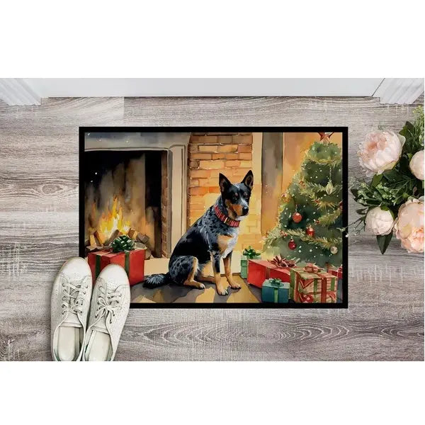 Australian Cattle Dog Cozy Christmas Doormat Front Door Mat Indoor Outdoor Rugs For Entryway, Non Slip Washable Low Pile, 24H X 36W null