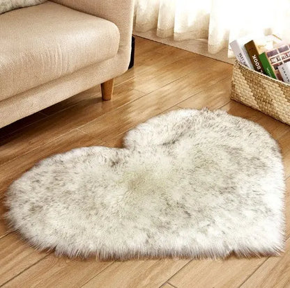 Plush Heart Shaped Carpet Non-Slip Mat Fluffy Rug Floor Mat Blanket Sofa Cushion Foot Pad Carpets For Living Room Home Decor null